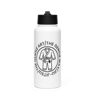 Stainless steel water bottle with a straw lid